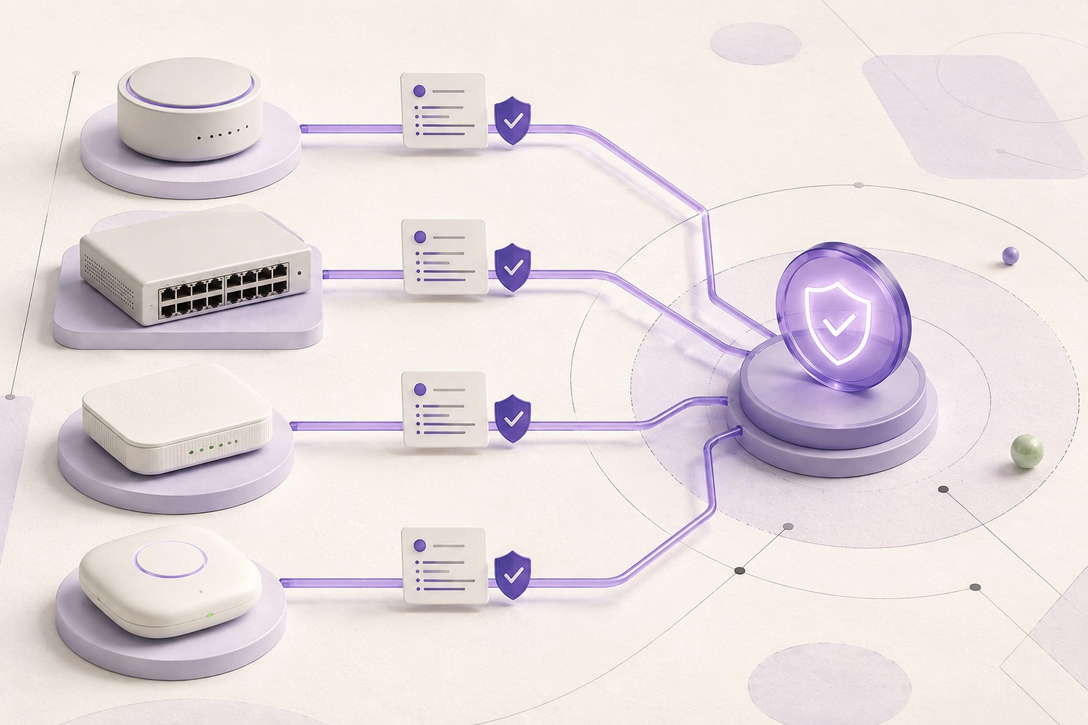 Network devices sending bounded configuration evidence to ConfigVault through verified read-only collection paths.